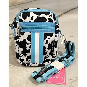 Simply Southern Cowprint Neoprene Crossbody Phone Bag NWT
